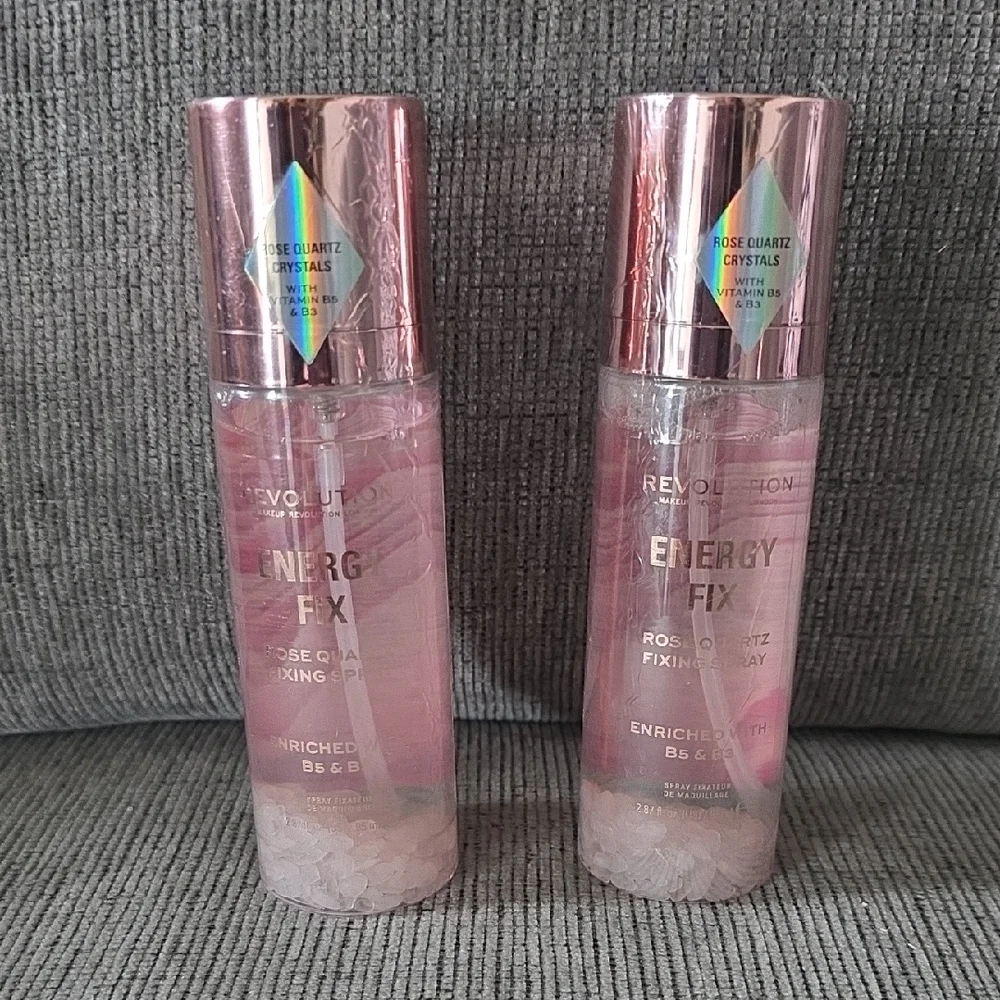 Revolution Energy Fix Rose Quartz Fixing Spray Enriched With B5 & B3, 2 Bottles.